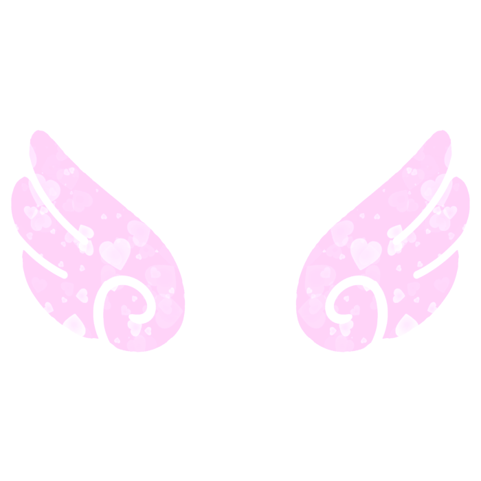♡ Cute Glowing Swirly Angel Wings in Pink Hearts