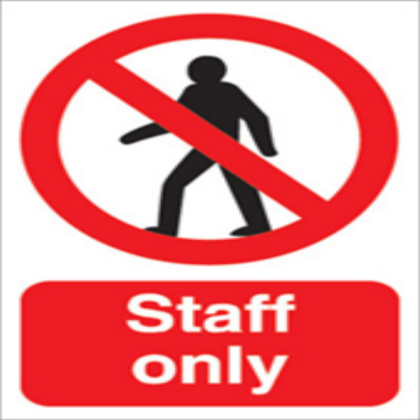 staff only sign Roblox decal
