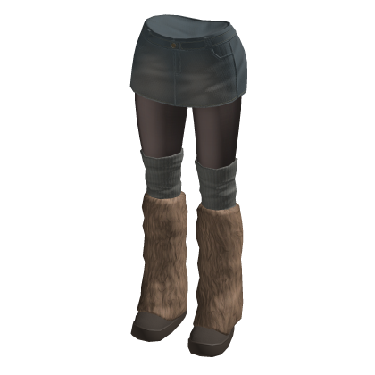 🍀Y2K Denim Skirt w Snow Boots thumbnail
