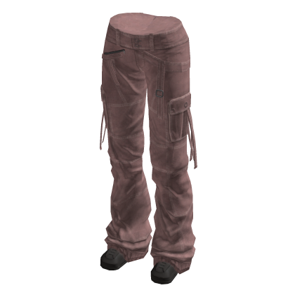 Y2K Grunge Baggy Cargo Pants w/ Shoes (Pink)