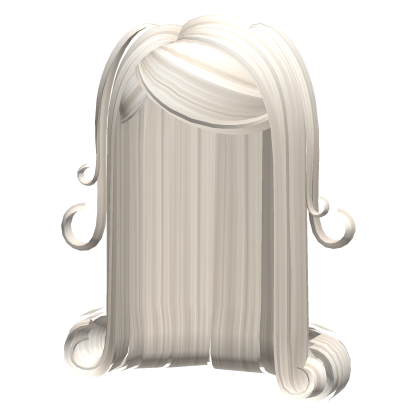 -',ৎ Long Slick Curls with Pigtails in Ash Blonde