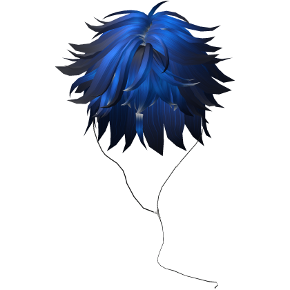 Y2K emo boy with headphones, blue hair