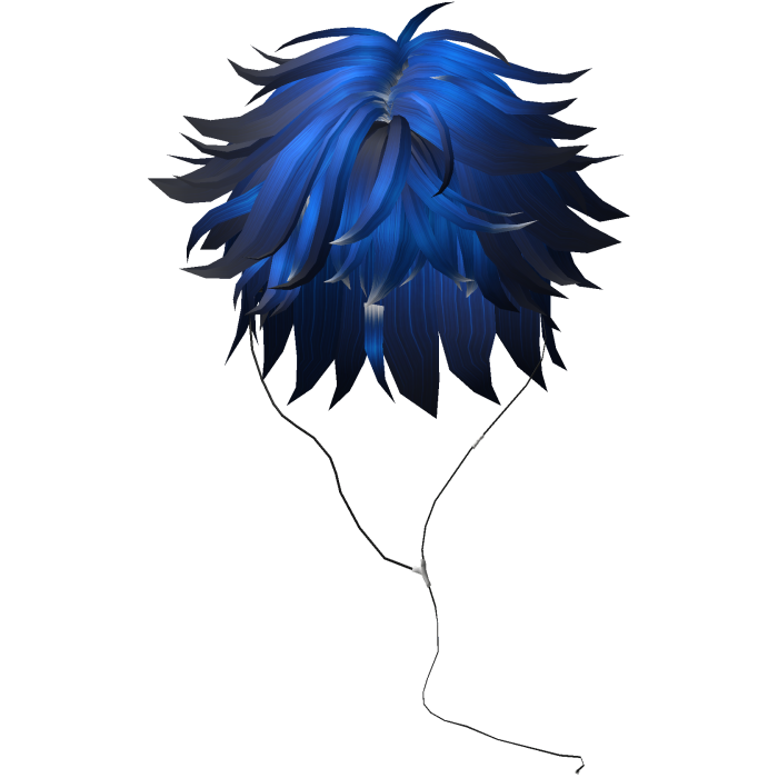 Y2K emo boy with headphones, blue hair