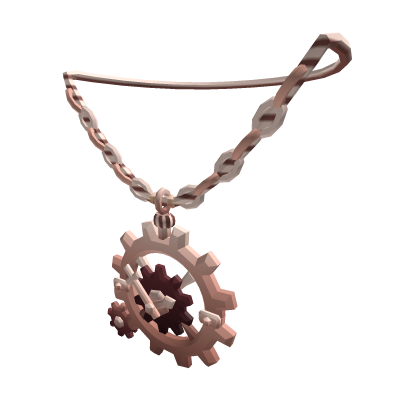 Silver Clockwork Gear Pendant Necklace (Rose Gold)