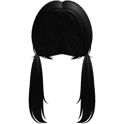 ♡ cute long anime pigtails black moe