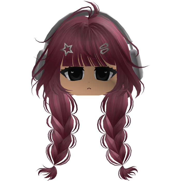 Cute emo y2k hair fluffy red
