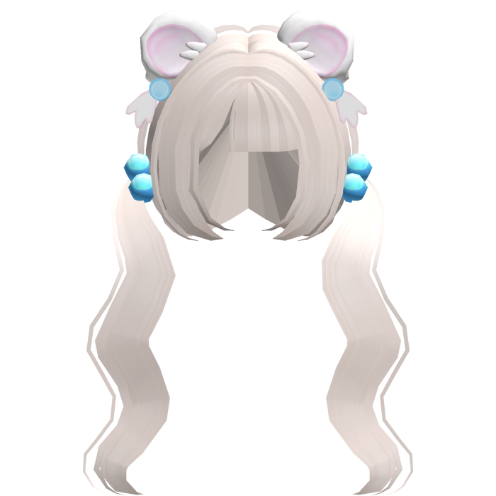 ♡ blonde hime wavy pigtails w bijou ears