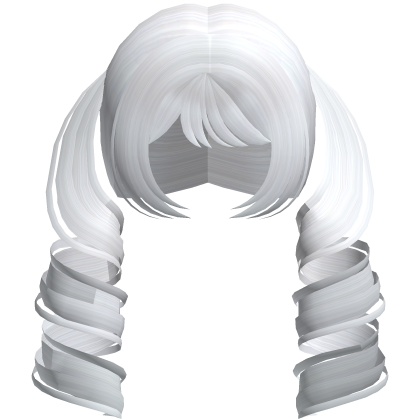 Cute Swirly Long Pigtails (White)
