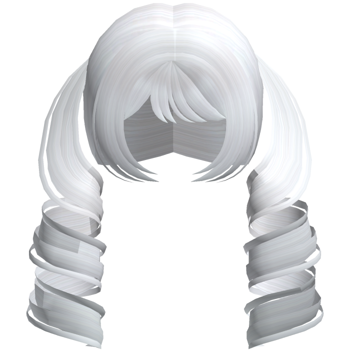 Cute Swirly Long Pigtails (White)