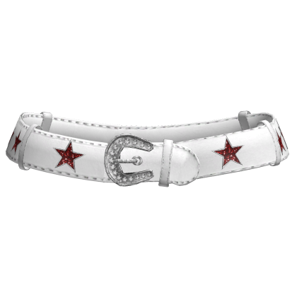 Star Y2K Mcbling White Low Belt In Red