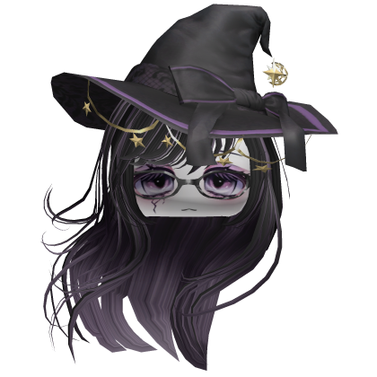 ♡ Halloween Witch Windy Hair (Black&Purple) Roblox item