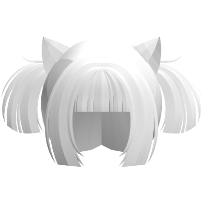 white cutie neko anime mini pigtails