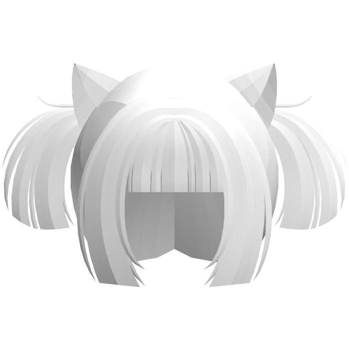 white cutie neko anime mini pigtails