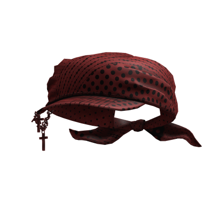 Cadet Grunge Y2K Tied  Cap (Red Polka Dot) Roblox item