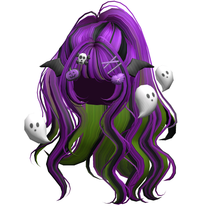Purple&Green Halloween Hairclips Wavy Half Down