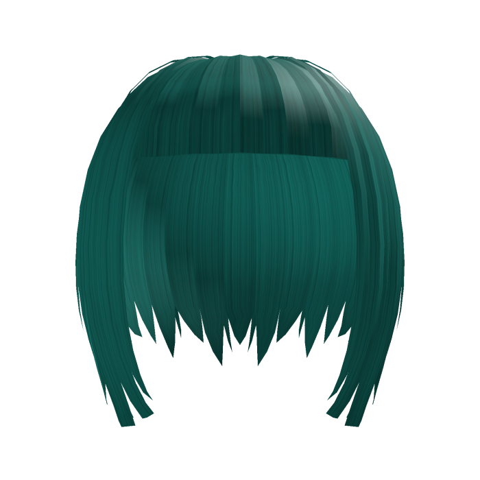 Emo niche choppy short teal hair