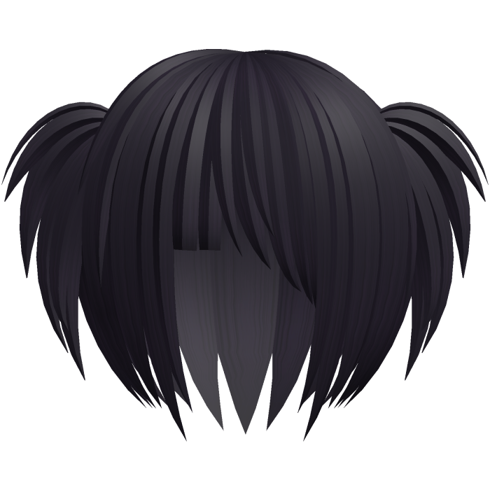 messy scene emo vkei pigtails dark purple