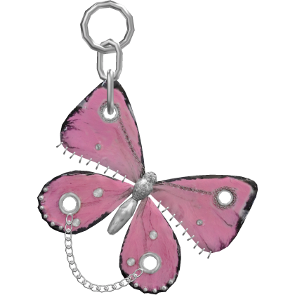 Gothic Pierced Butterfly Keychain Pink Roblox item