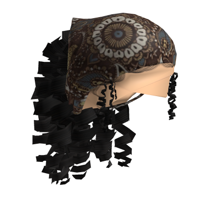 Curly Ponytail w/ Bandana Roblox item
