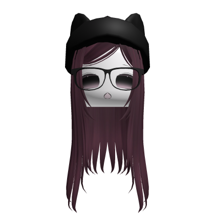 ♡ straight long moe face cat hair (berry red)