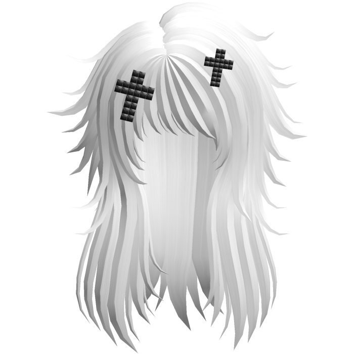 Scene Spiky Hair Stud Cross - White