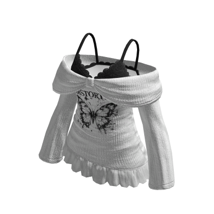 🍀Layered Bow Y2K Off-Shoulder(White)