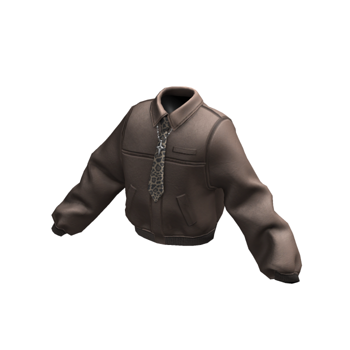 Brown Tie Detail Leather Jacket
