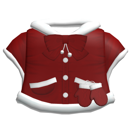 cute christmas cozy winter fur coat in red