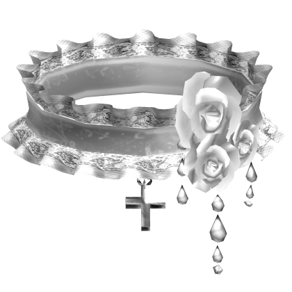 White Gothic Victorian Rose Choker