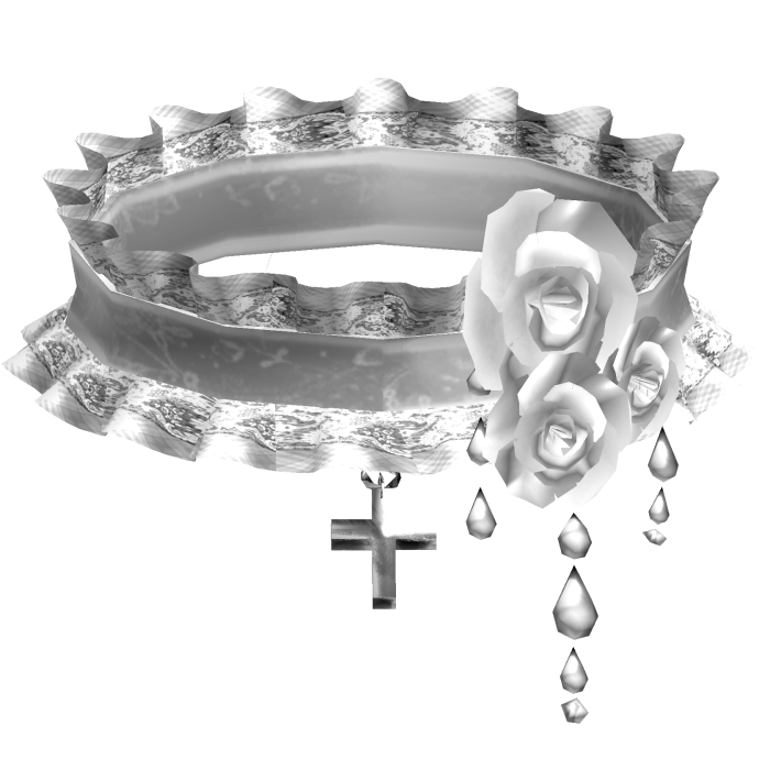 White Gothic Victorian Rose Choker