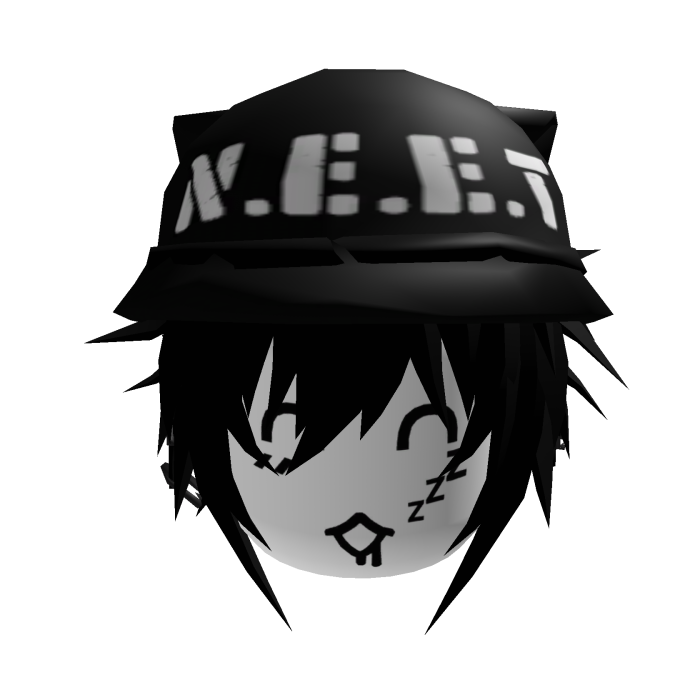 Vkei Moe Sleepy Cat Y2K Black Hair