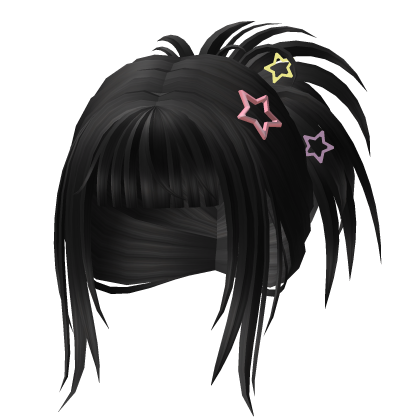 🍀Half Up Spiky Hair (Black) Roblox item