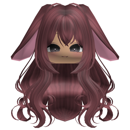 Cute Bunny Girl Hair w/ Moe Face  Roblox item