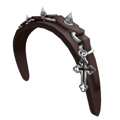 Goth Jesus Cross Leather Studded Punk Headband Roblox item