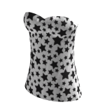 Strapless white and black stars dress