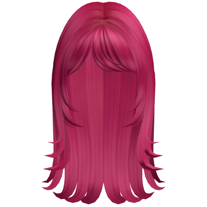 Cute Side Swept Layered Hair (Hot Pink)