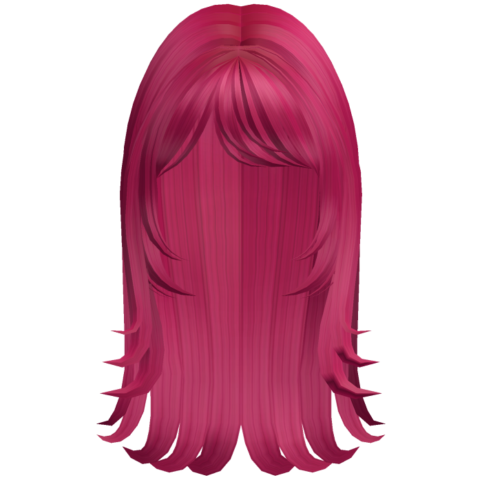 Cute Side Swept Layered Hair (Hot Pink)