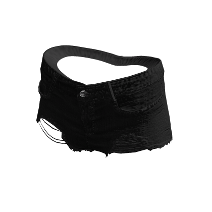 BB Y2K Cute Ripped Shorts Black thumbnail