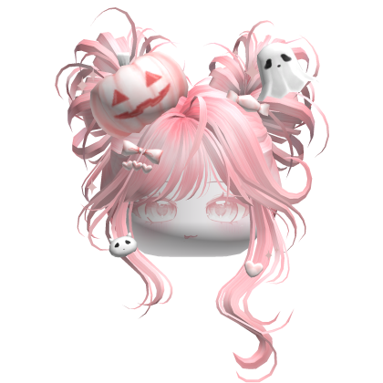 Halloween Pumpkin Buns w/ Bows (Pink) Roblox item