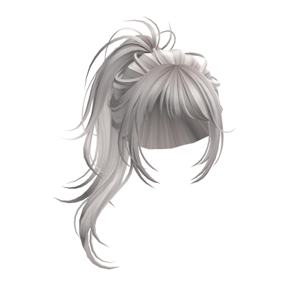 Silver Messy Ponytail Roblox item