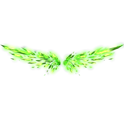 Animated Green Emissive Crystal Wings Glowing