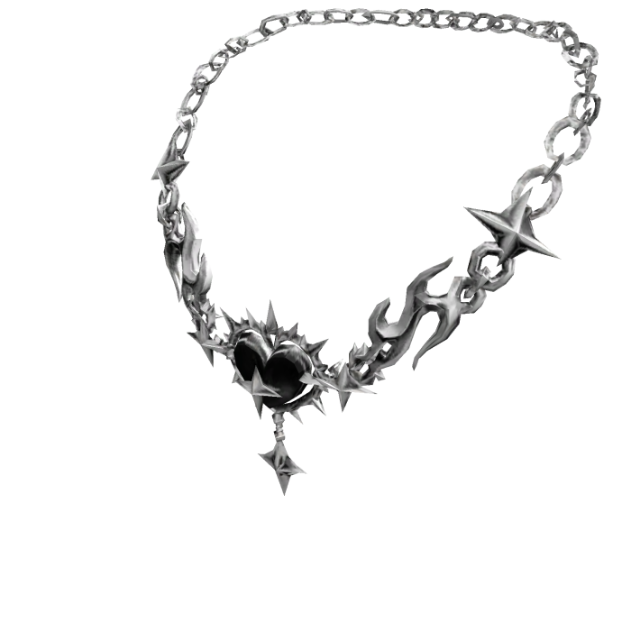 Chrome Heart Flame Y2K  Necklace
