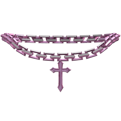 Pink Gothic Cross Necklace