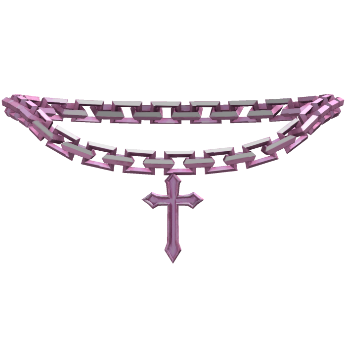 Pink Gothic Cross Necklace