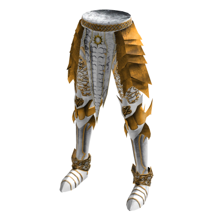 Medieval Dragon Knight Spiky Armor Pants WhiteGold