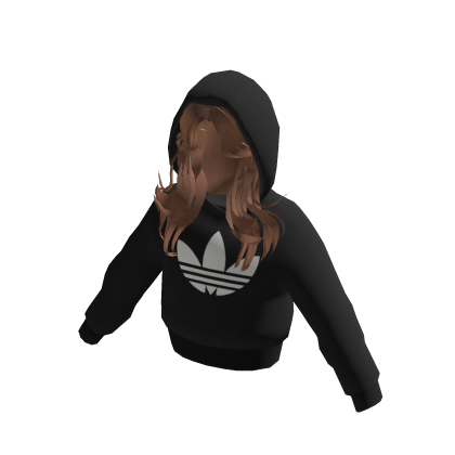adidas Black Crophoodie With Brown Hair thumbnail