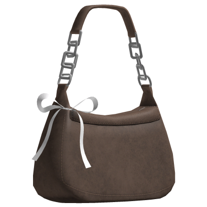 White Ribbon Simple Brown Purse thumbnail