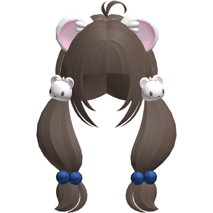♡ : kawaii light brown fluffy bijou pigtails
