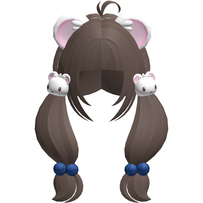 ♡ : kawaii light brown fluffy bijou pigtails