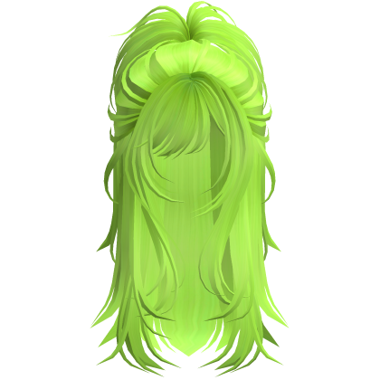 Wolfcut Spikey Half Up Neon Green